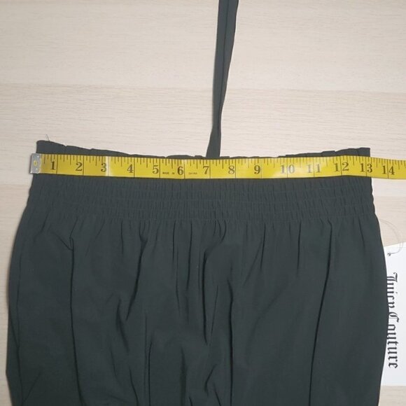 NWT JUICY COUTURE Black smocked puffed halter crop top - Picture 5 of 13